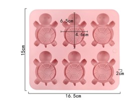 Molde silciona 6 tortugas